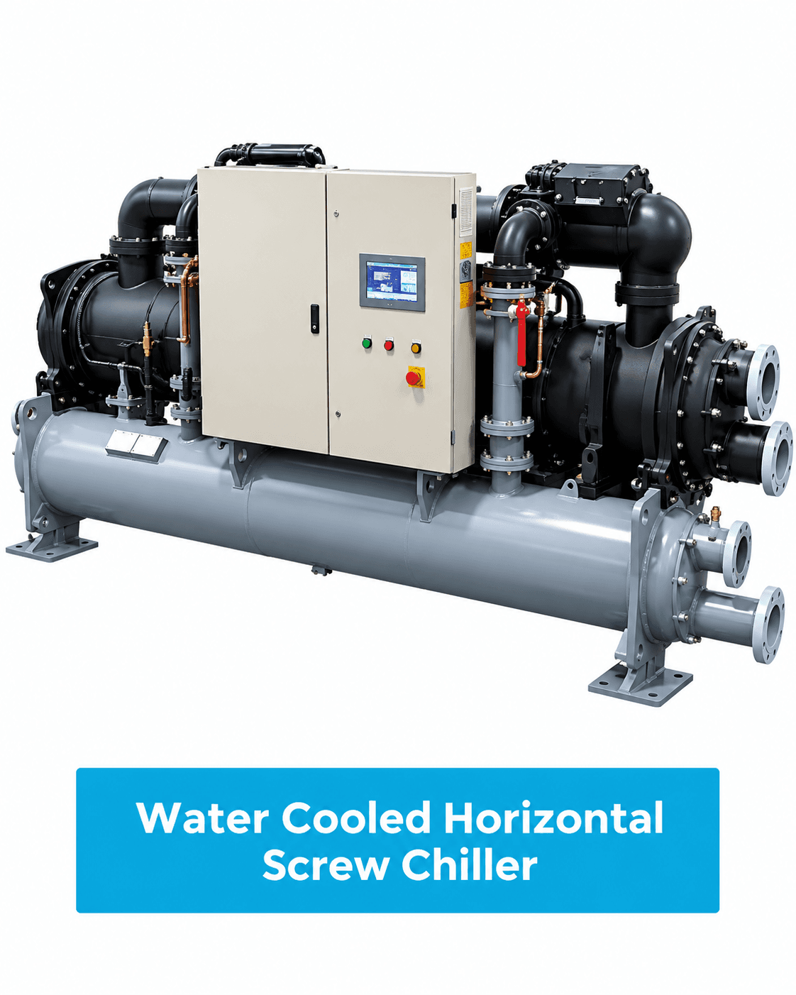 Water-cooled horizontal screw chiller